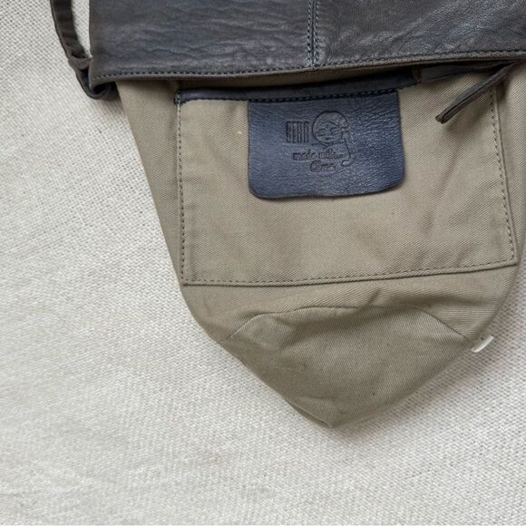 BIBA Spain Sheep Leather Bucket Bag Crossbody Bohemian Relaxed Hippie - Picture 11 of 11